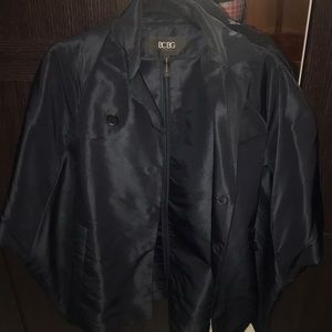 Bcbg dark navy cape coat